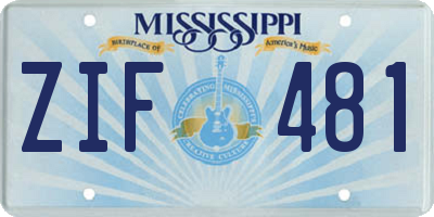 MS license plate ZIF481