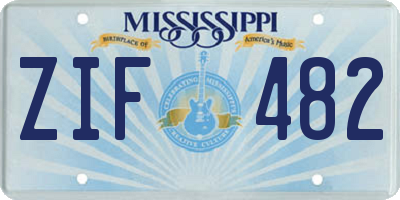 MS license plate ZIF482