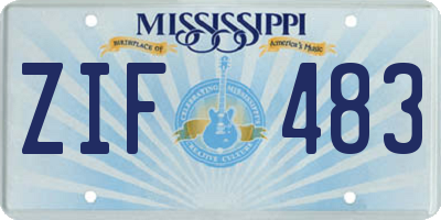 MS license plate ZIF483