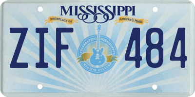 MS license plate ZIF484