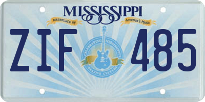 MS license plate ZIF485