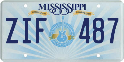 MS license plate ZIF487