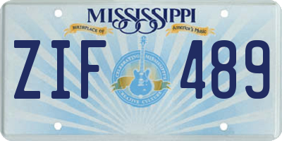 MS license plate ZIF489