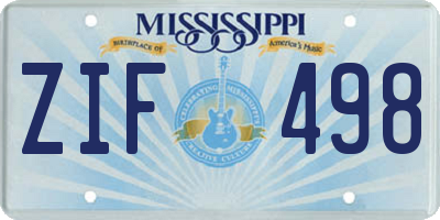 MS license plate ZIF498