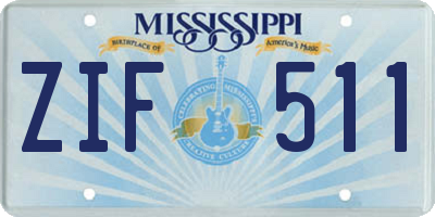 MS license plate ZIF511