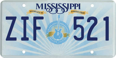 MS license plate ZIF521
