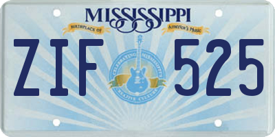MS license plate ZIF525