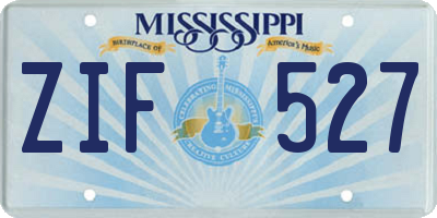 MS license plate ZIF527