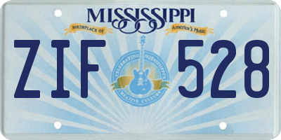 MS license plate ZIF528