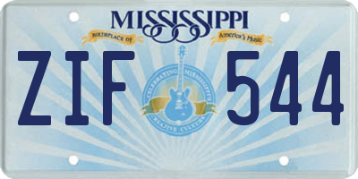 MS license plate ZIF544
