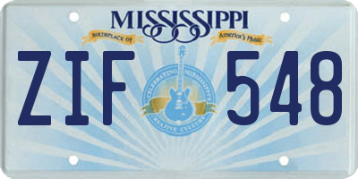 MS license plate ZIF548