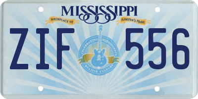 MS license plate ZIF556