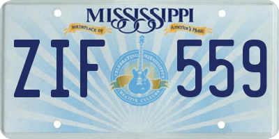 MS license plate ZIF559