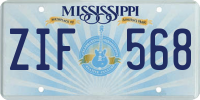 MS license plate ZIF568