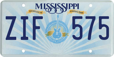MS license plate ZIF575