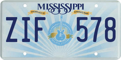 MS license plate ZIF578
