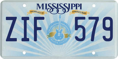 MS license plate ZIF579