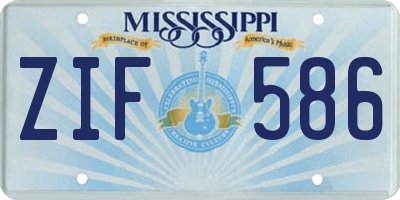 MS license plate ZIF586