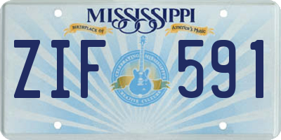 MS license plate ZIF591
