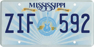 MS license plate ZIF592