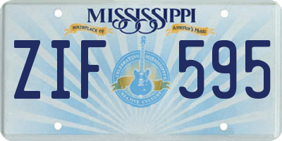 MS license plate ZIF595