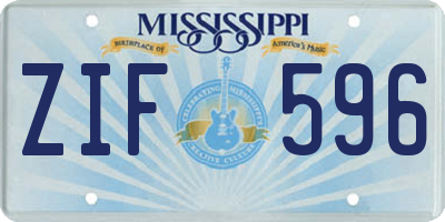 MS license plate ZIF596