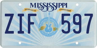 MS license plate ZIF597