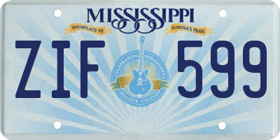 MS license plate ZIF599