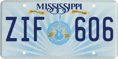 MS license plate ZIF606