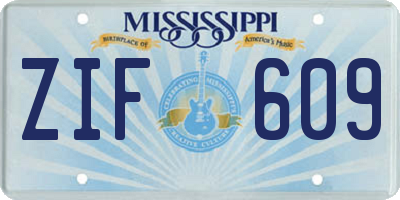 MS license plate ZIF609