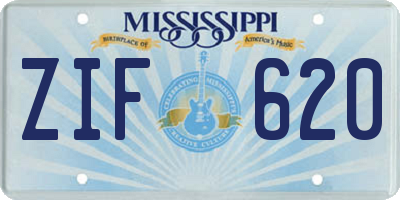 MS license plate ZIF620