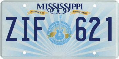 MS license plate ZIF621