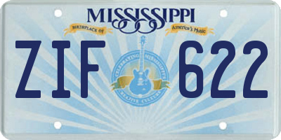 MS license plate ZIF622