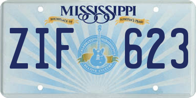 MS license plate ZIF623
