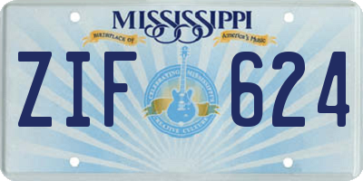 MS license plate ZIF624