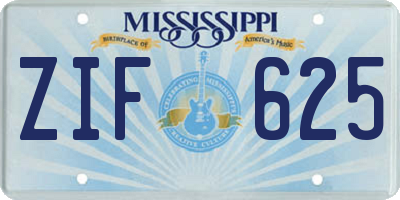 MS license plate ZIF625