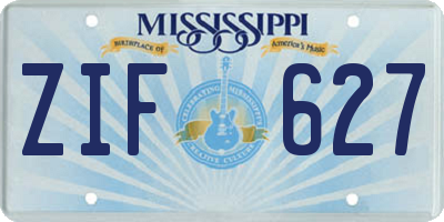 MS license plate ZIF627