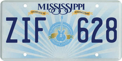 MS license plate ZIF628