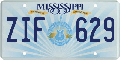 MS license plate ZIF629