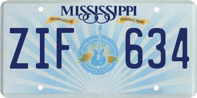 MS license plate ZIF634