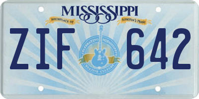 MS license plate ZIF642