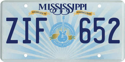 MS license plate ZIF652