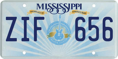 MS license plate ZIF656