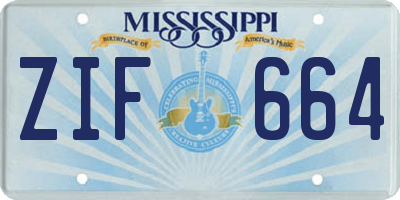 MS license plate ZIF664