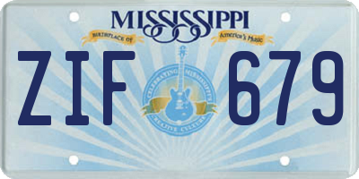 MS license plate ZIF679