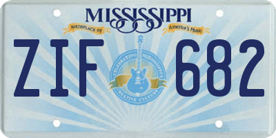 MS license plate ZIF682