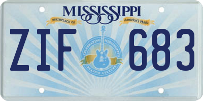 MS license plate ZIF683