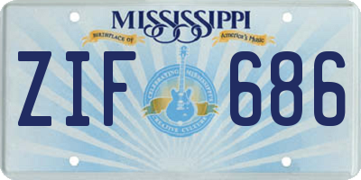 MS license plate ZIF686