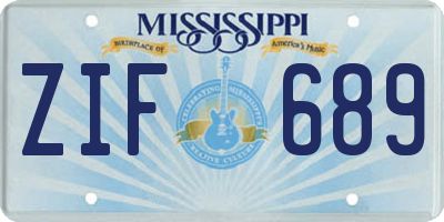 MS license plate ZIF689
