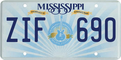 MS license plate ZIF690